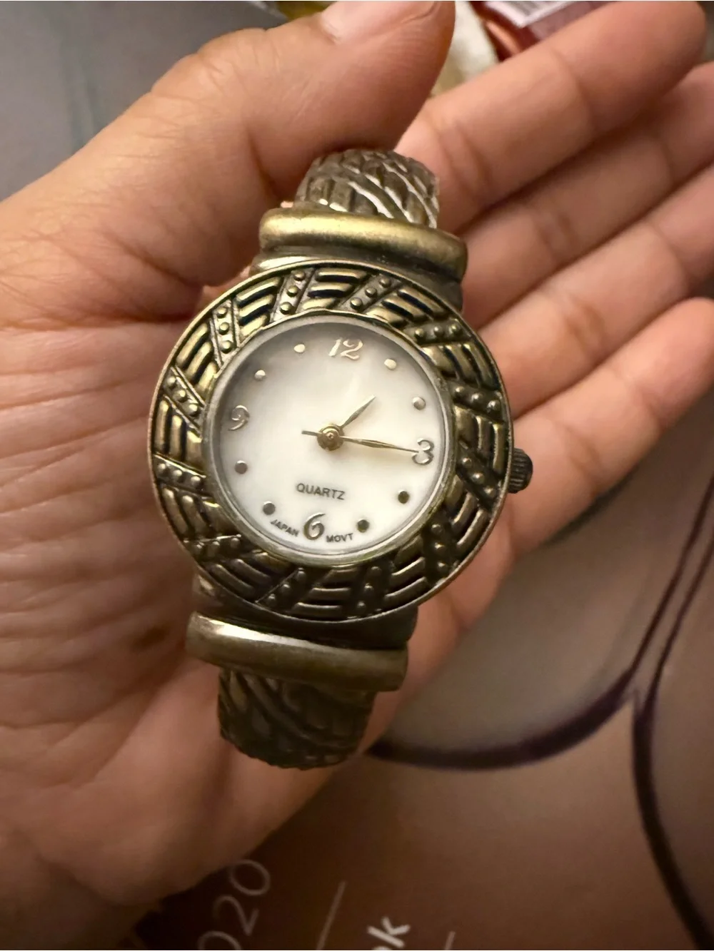 Avon Gold-Tone Braided Cuff Bracelet Women's Watch